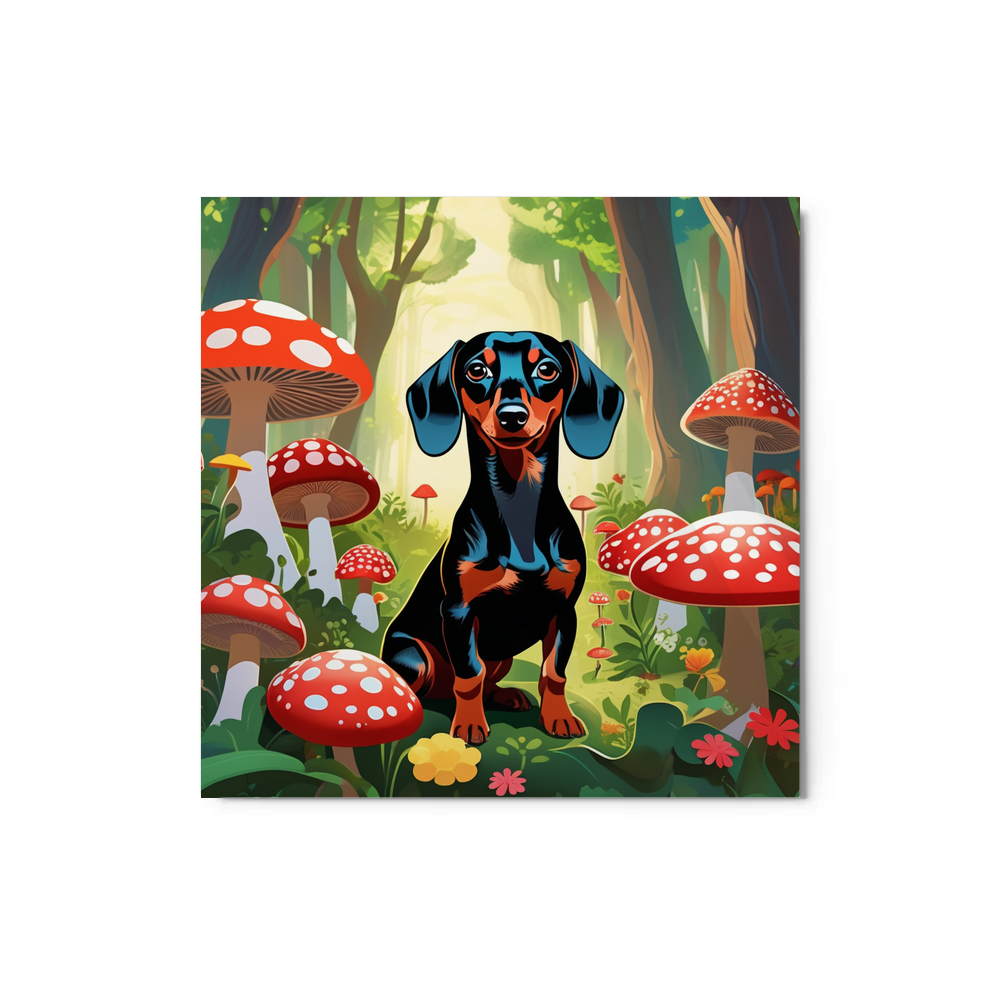 PugMug Custom Black Dachshund Metal Print