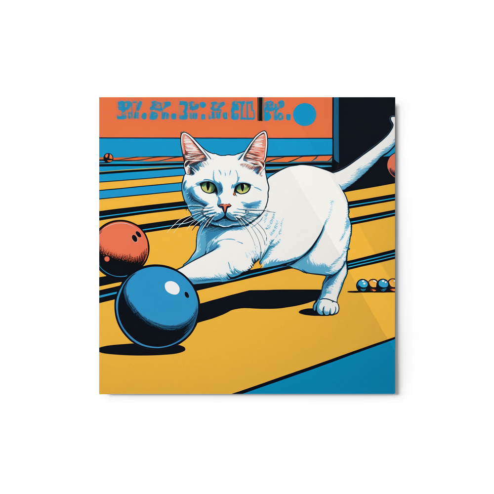 PugMug Custom White Companion Cat Metal Print