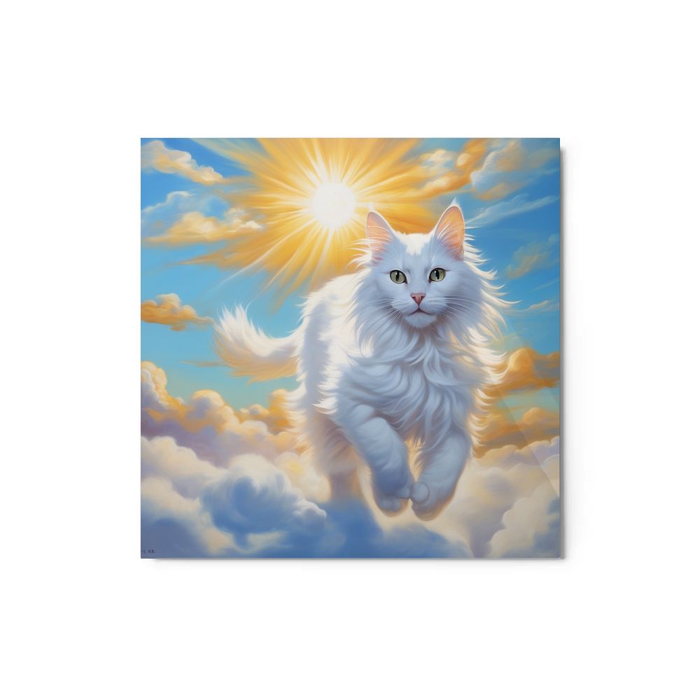 PugMug Custom White Companion Cat Metal Print