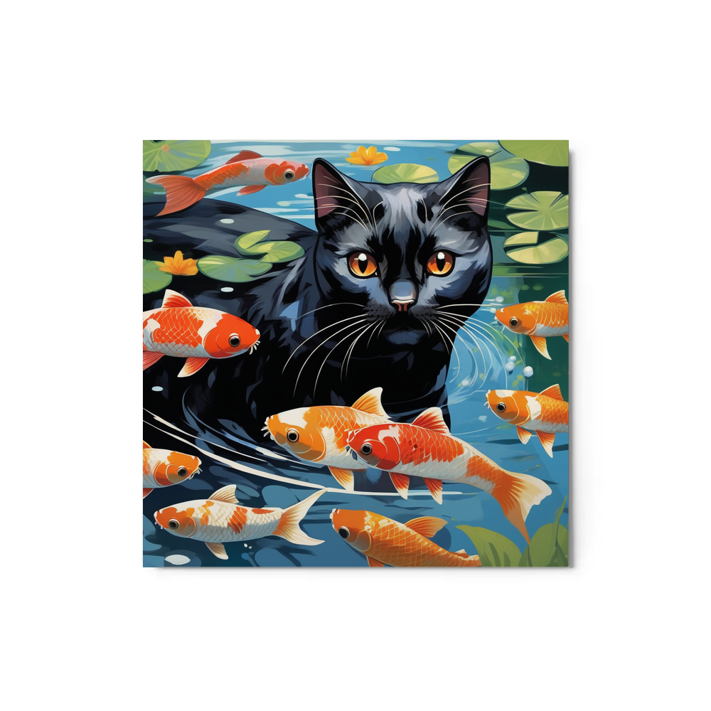 PugMug Custom Black Exotic Cat Metal Print