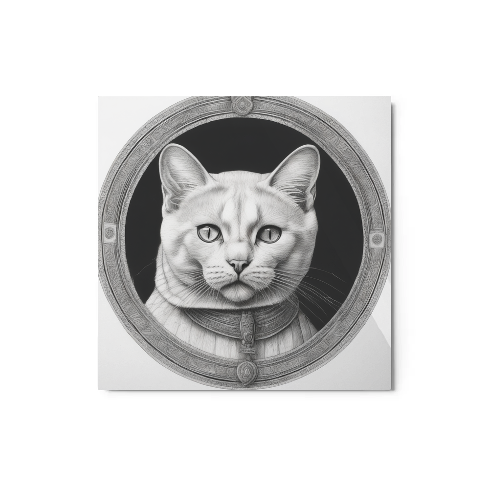 PugMug Custom White Exotic Cat Metal Print