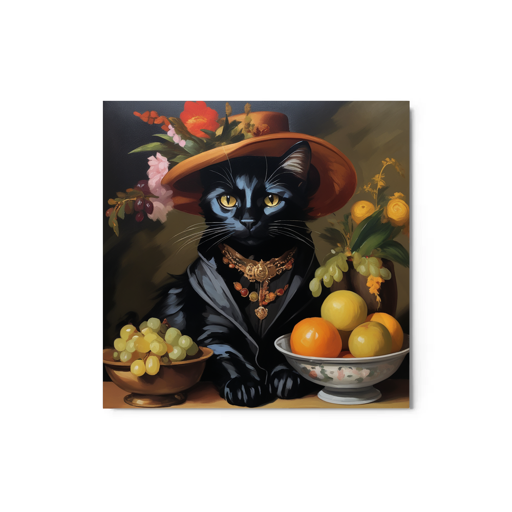 PugMug Custom Black Companion Cat Metal Print