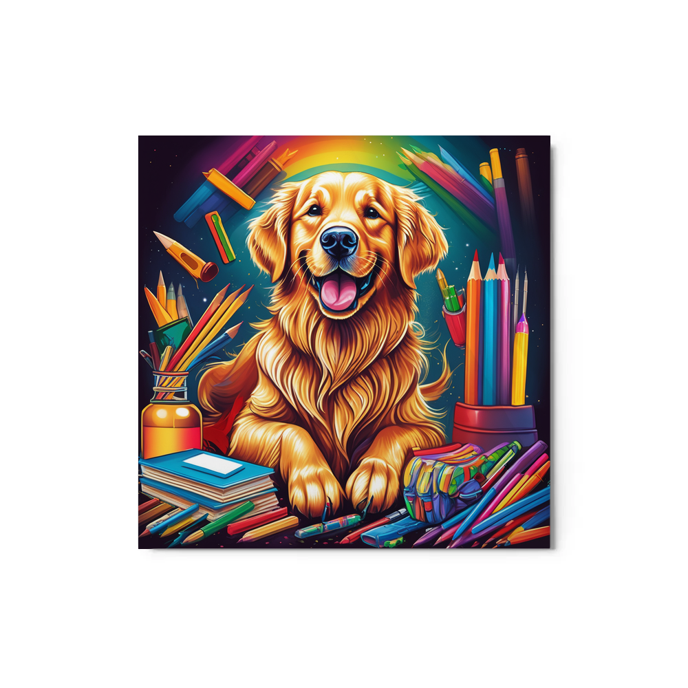 PugMug Custom Golden Retriever Metal Print