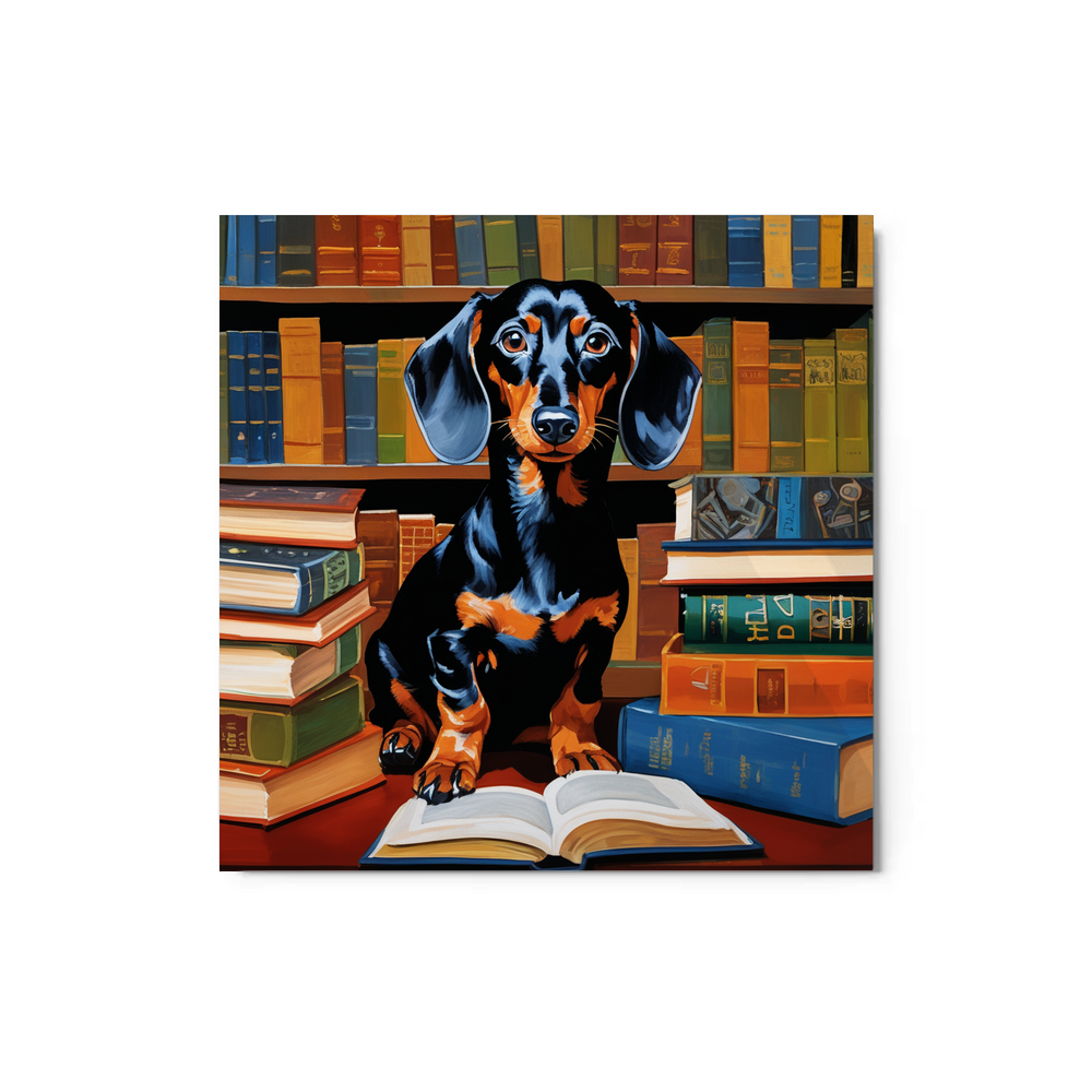 PugMug Custom Black Dachshund Metal Print