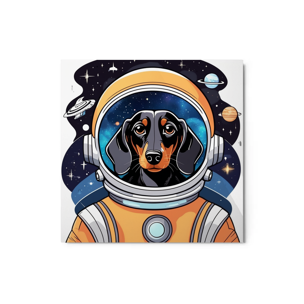 PugMug Custom Black Dachshund Metal Print