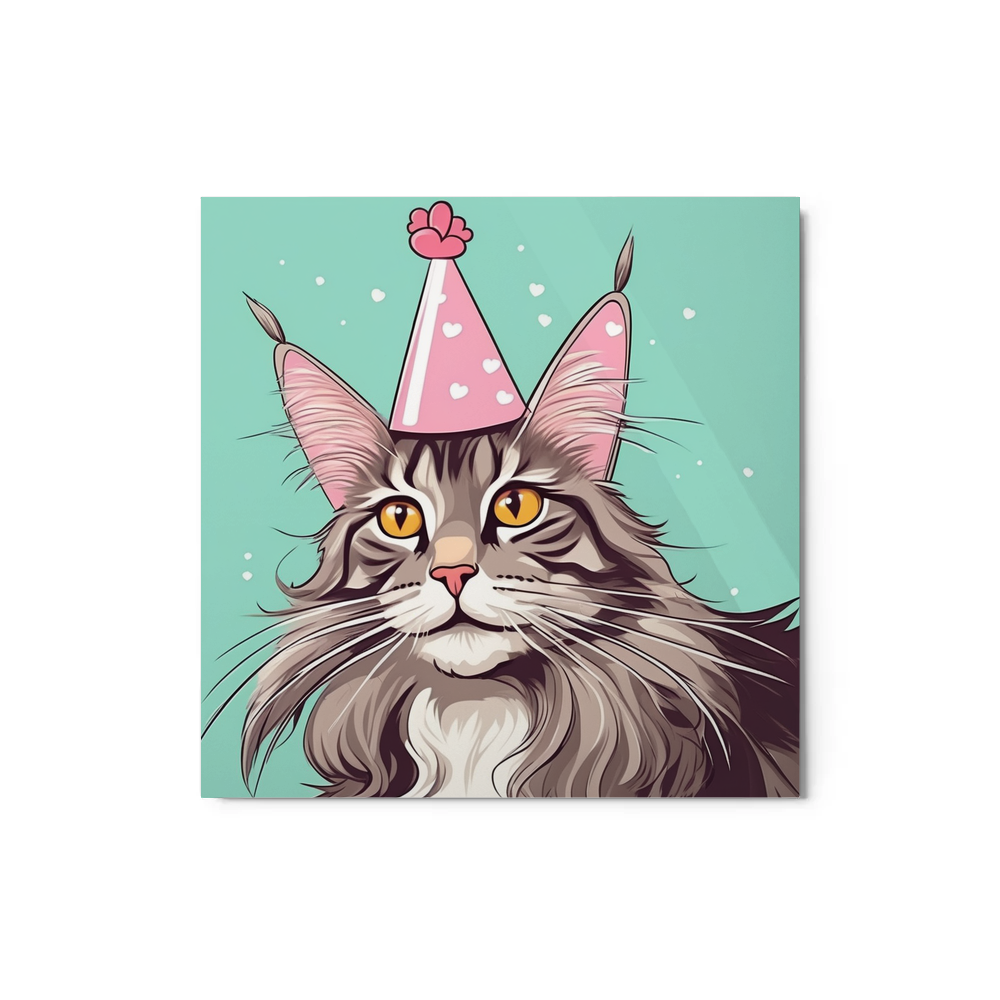 PugMug Custom Tabby Maine Coon Cat Metal Print