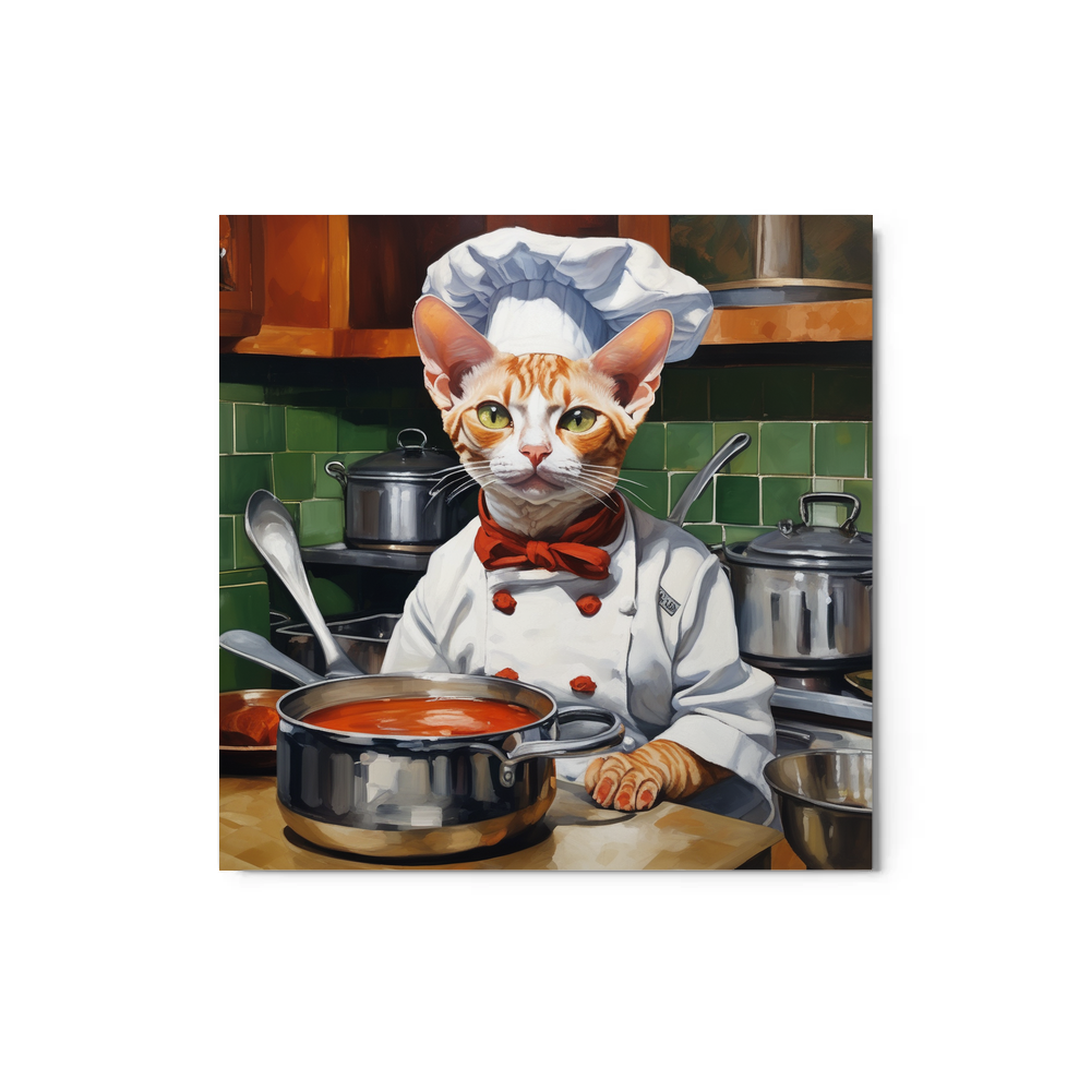 PugMug Custom Tabby Devon Rex Cat Metal Print