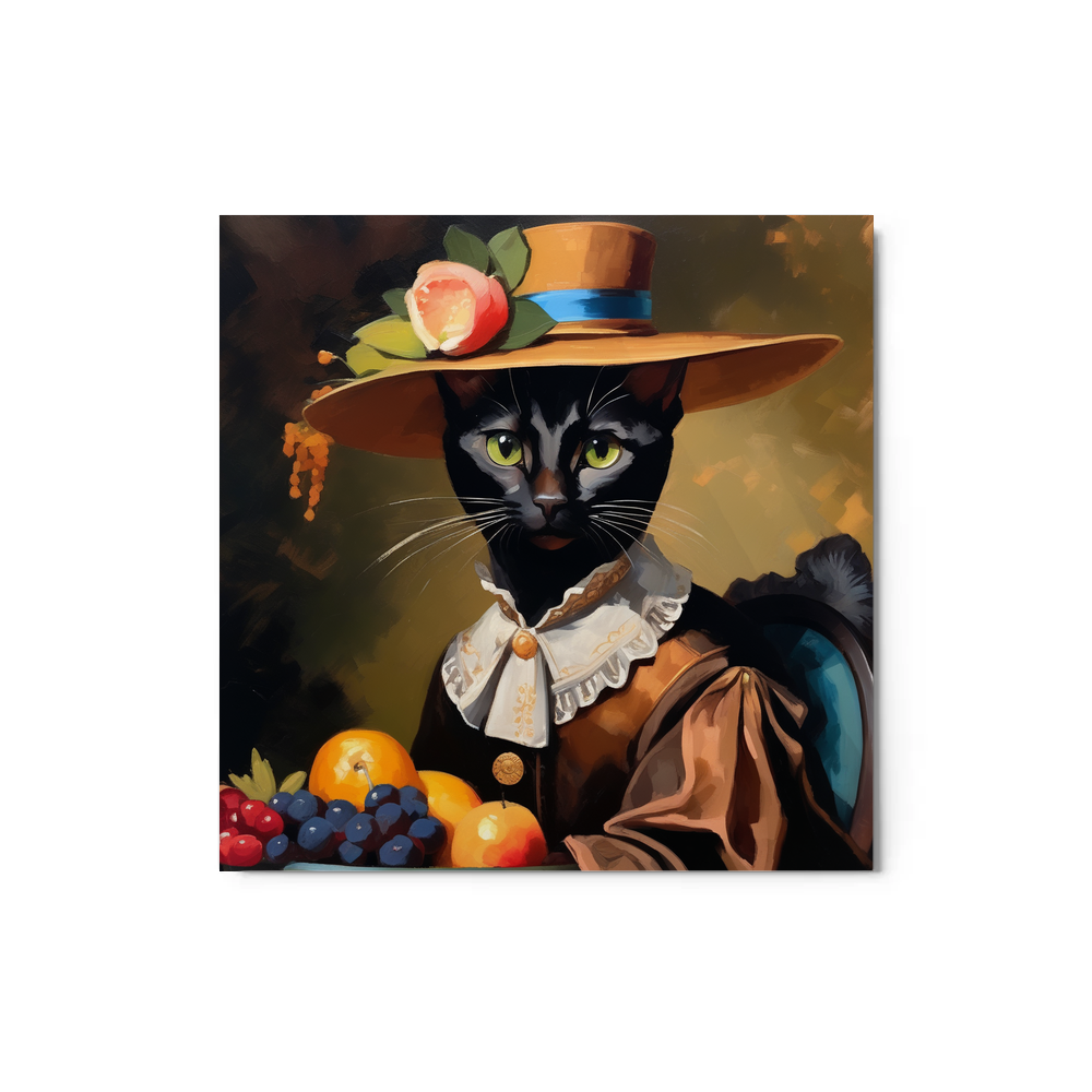 PugMug Custom Black Abyssinian Cat Metal Print