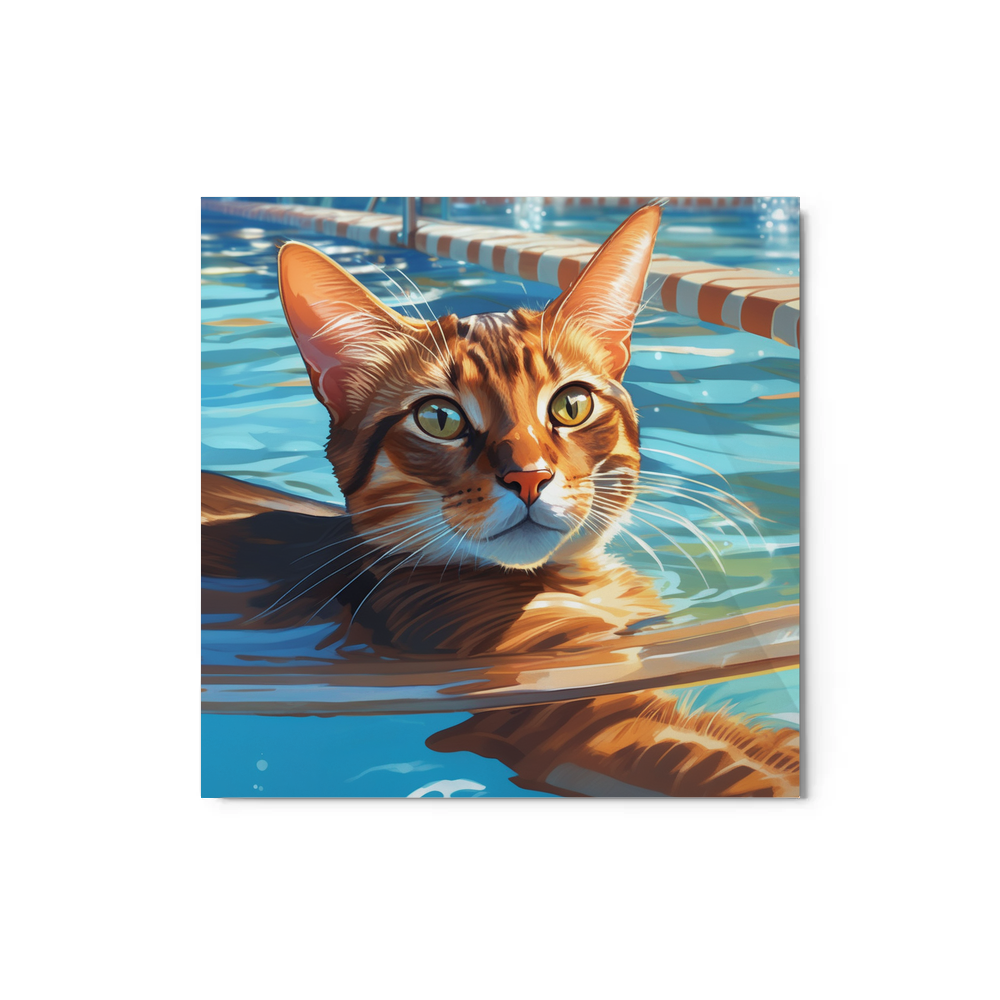 PugMug Custom Tabby Abyssinian Cat Metal Print
