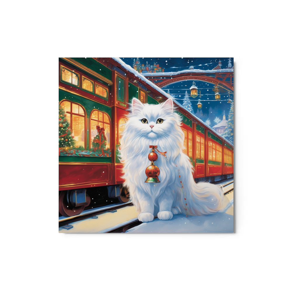 PugMug Custom White Persian Cat Metal Print