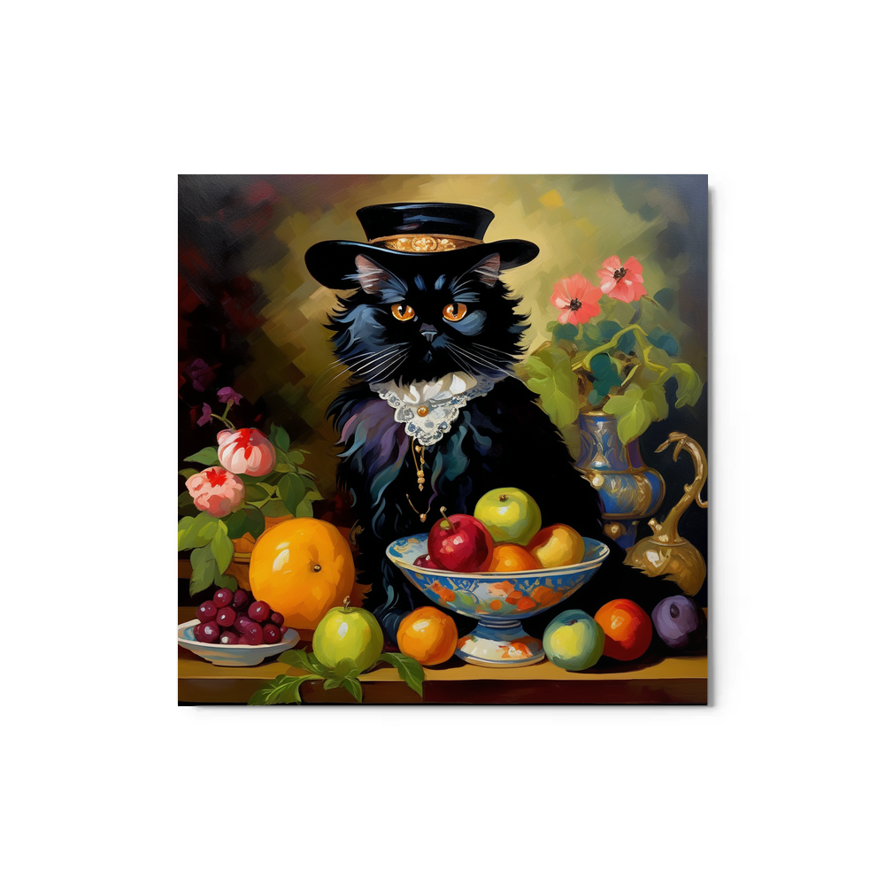 PugMug Custom Black Persian Cat Metal Print