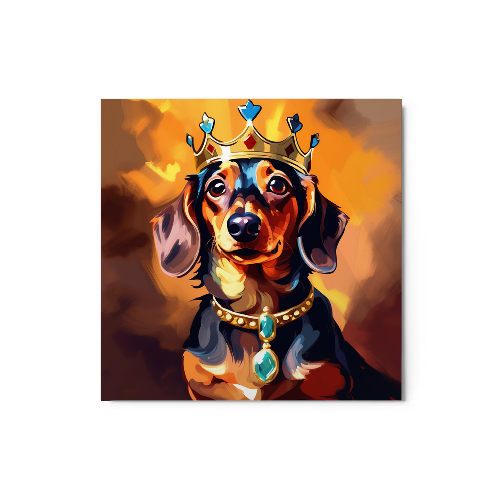 PugMug Custom Tan Dachshund Metal Print