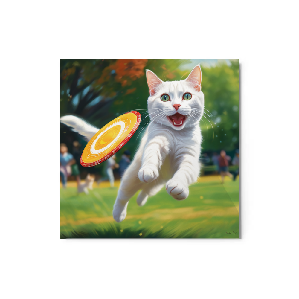 PugMug Custom White Companion Cat Metal Print