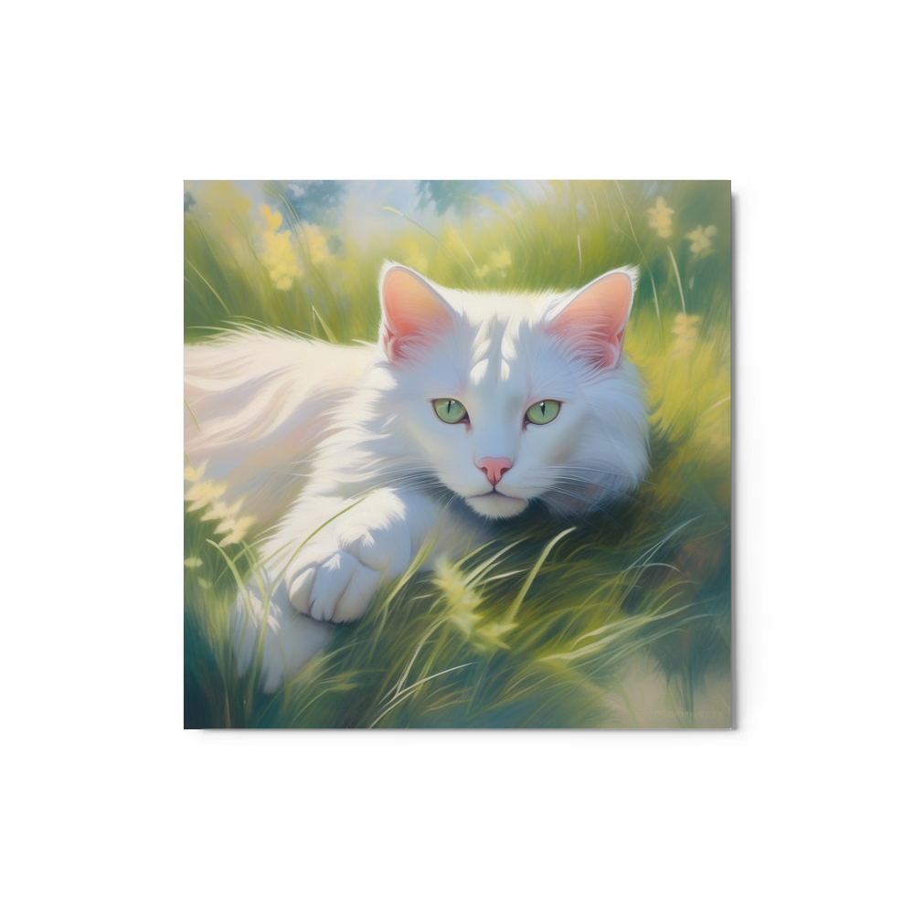 PugMug Custom White Exotic Cat Metal Print