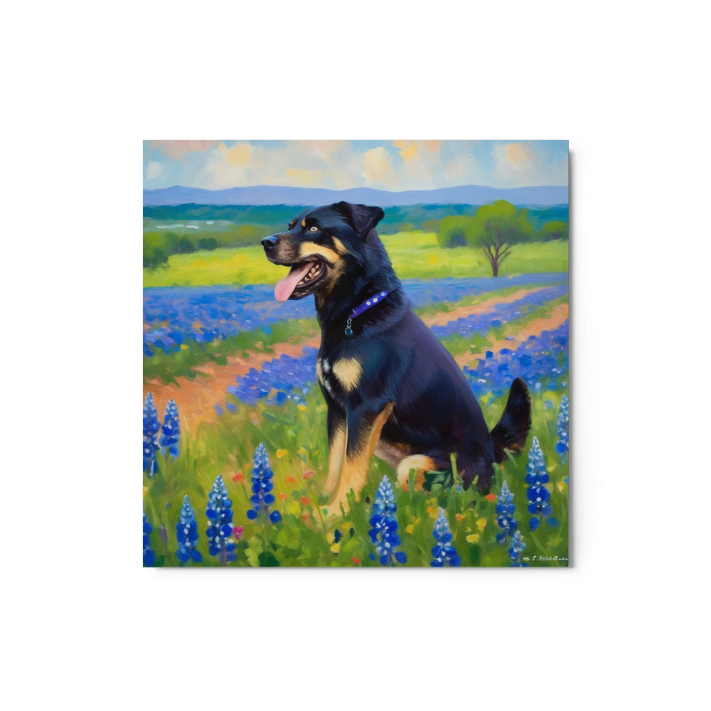 PugMug Custom Blue Metal Print