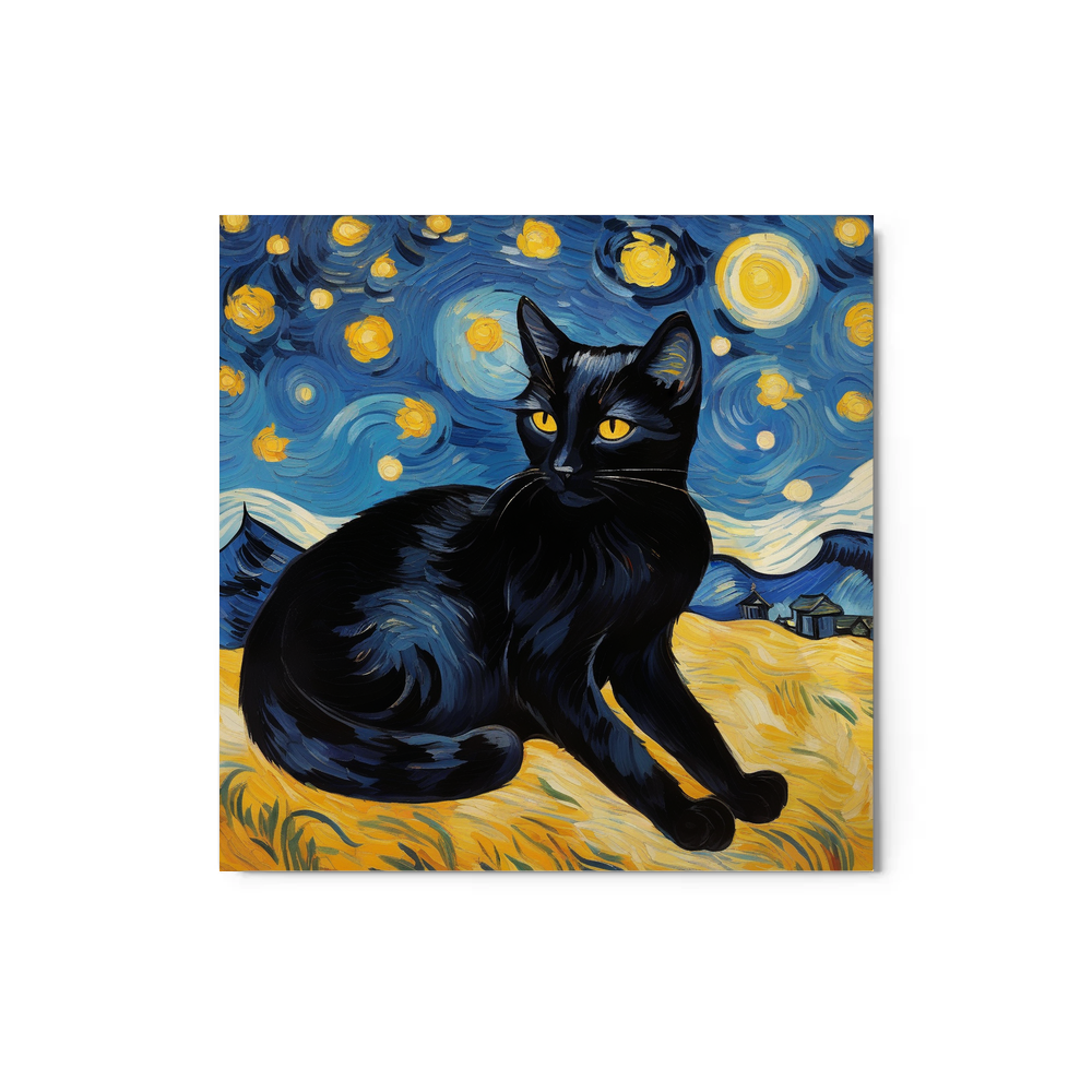 PugMug Custom Black Companion Cat Metal Print