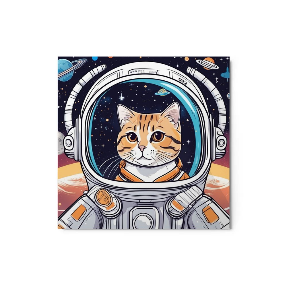 PugMug Custom Tabby Scottish Fold Cat Metal Print