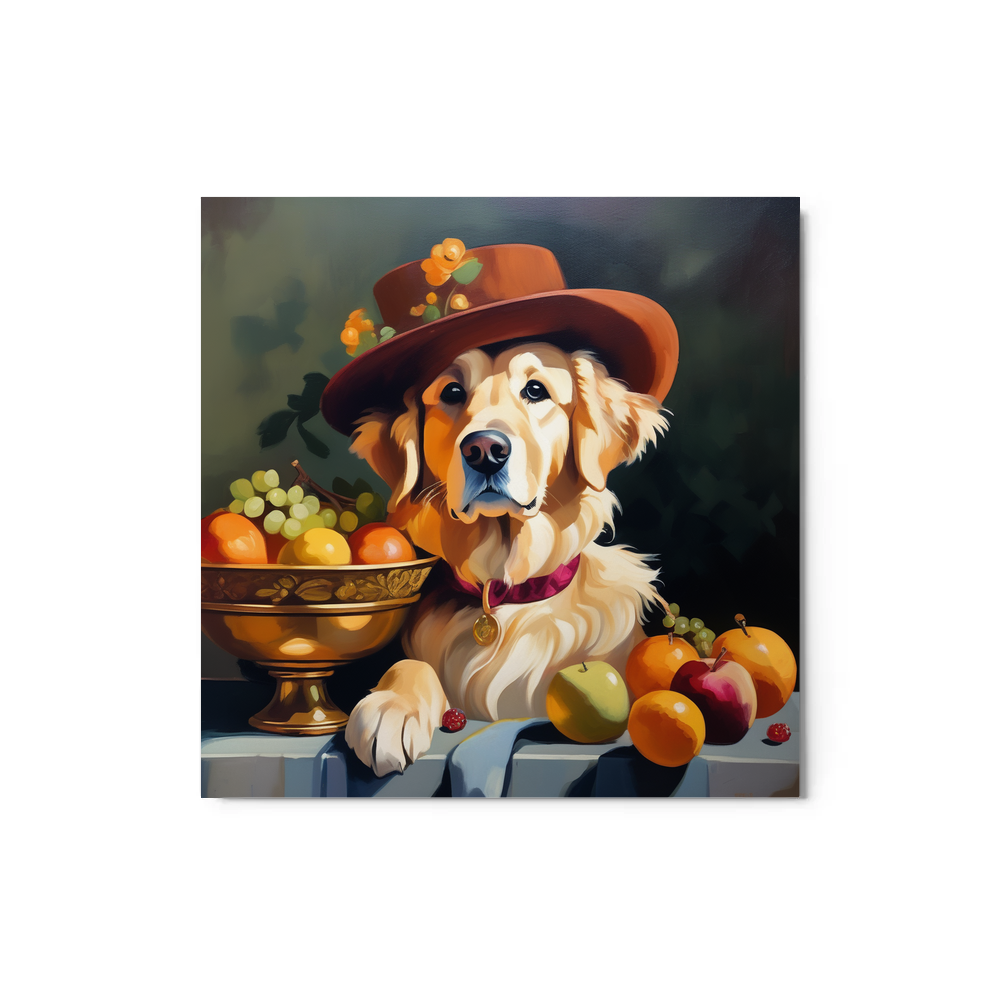 PugMug Custom Golden Retriever Metal Print