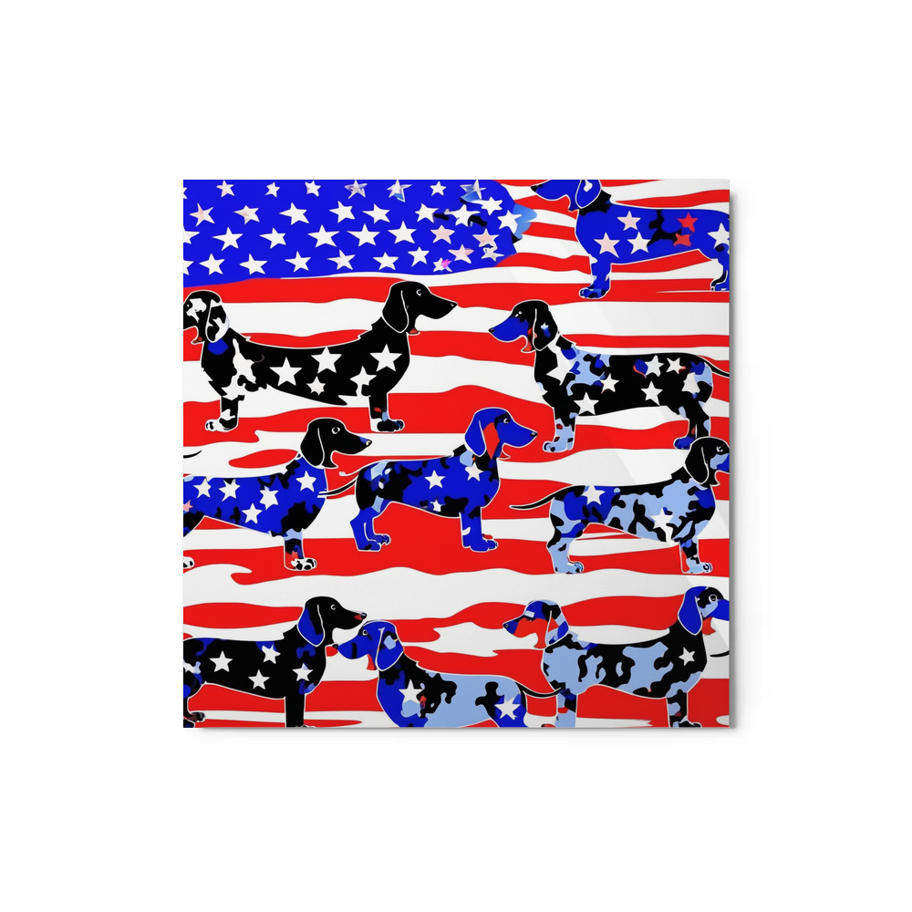 PugMug Custom Black Dachshund Metal Print