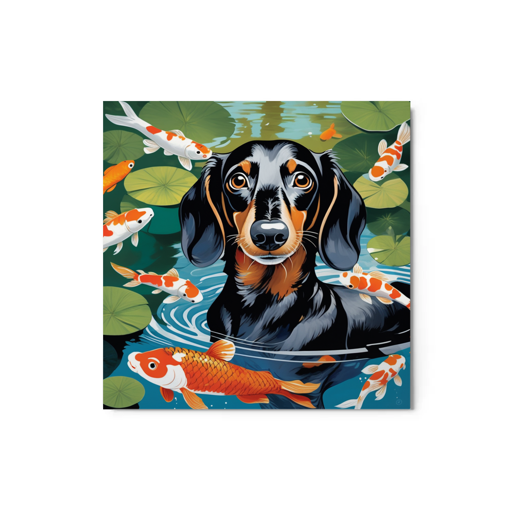 PugMug Custom Black Dachshund Metal Print