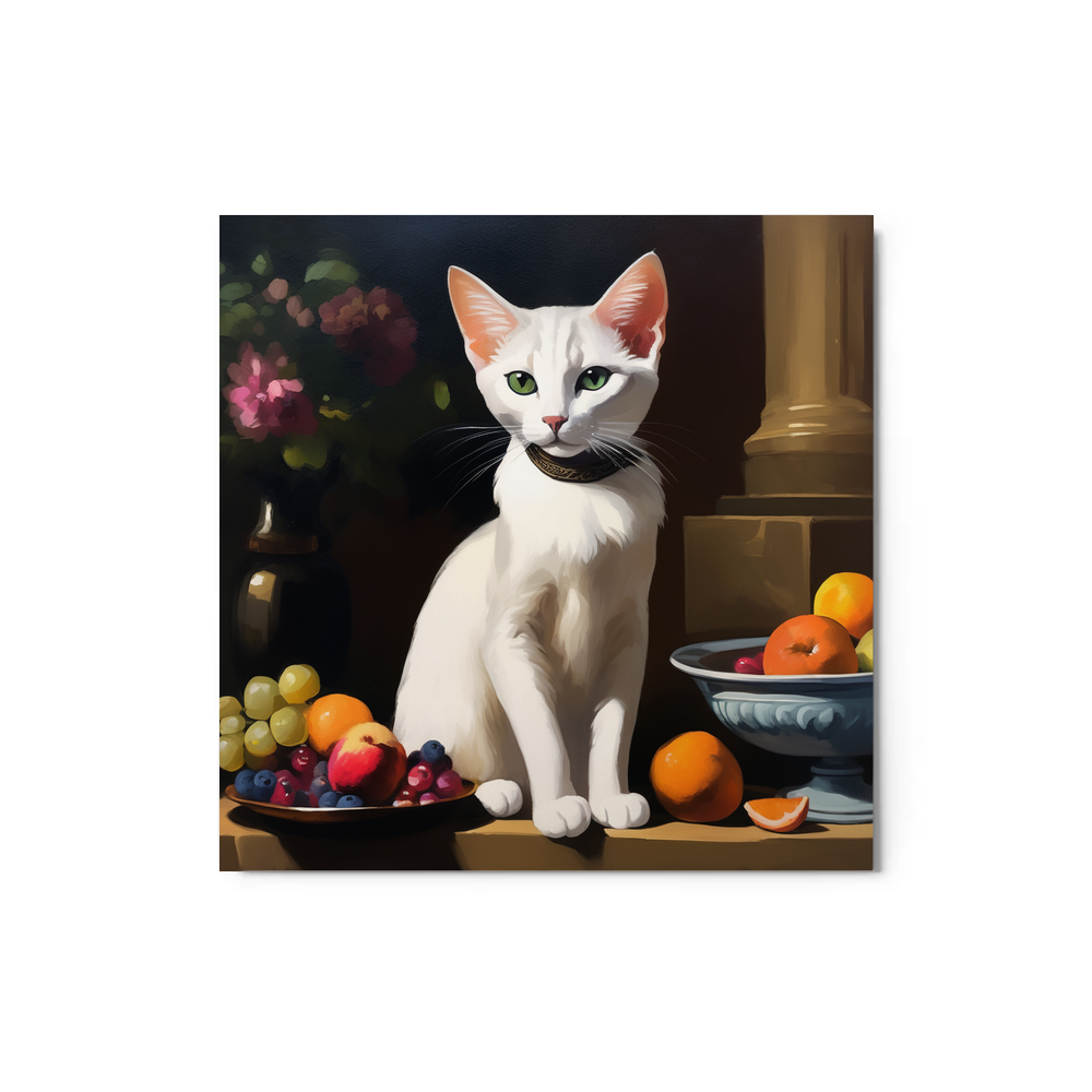 PugMug Custom White Abyssinian Cat Metal Print