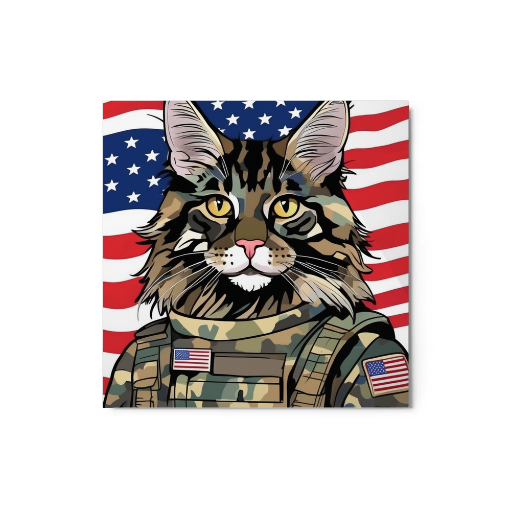 PugMug Custom Black Maine Coon Cat Metal Print
