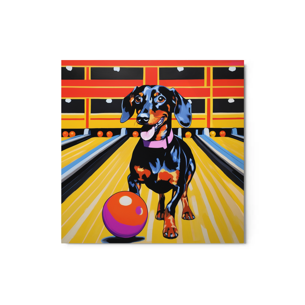 PugMug Custom Black Dachshund Metal Print