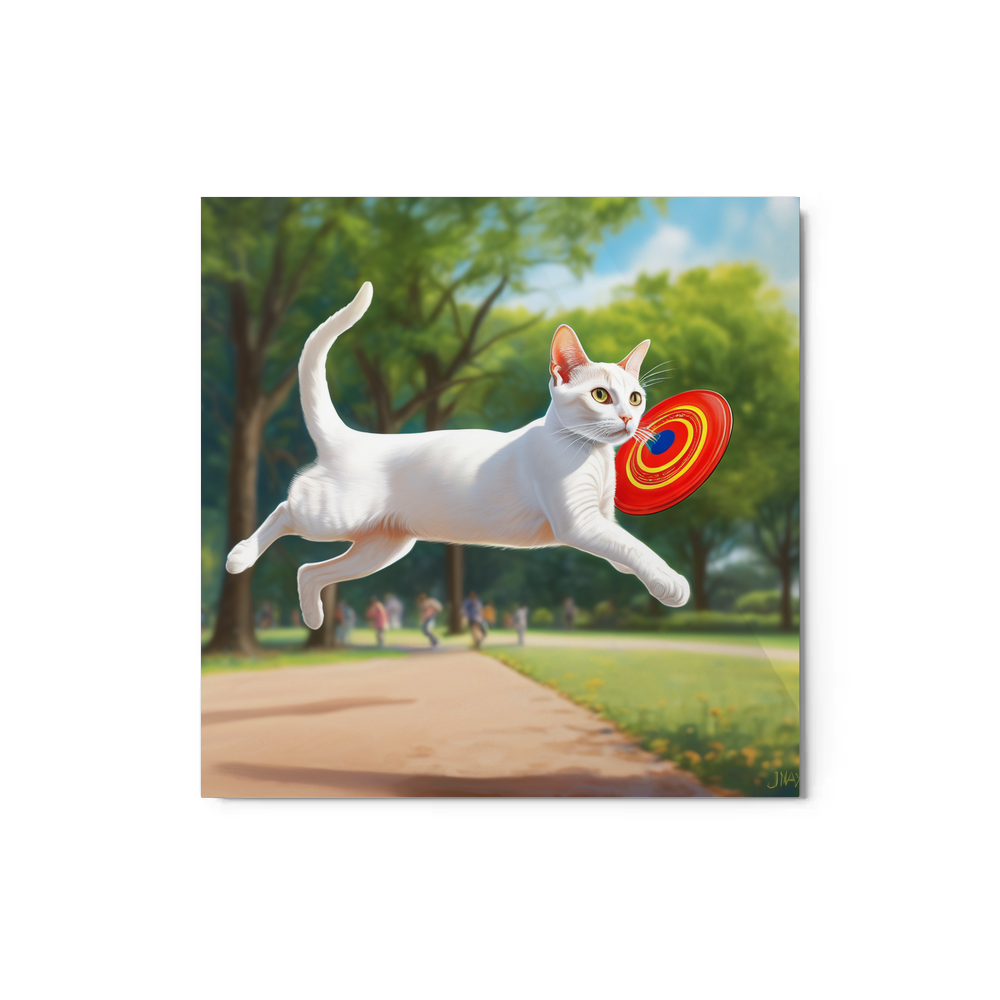 PugMug Custom White Abyssinian Cat Metal Print