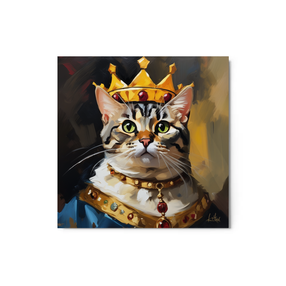 PugMug Custom Tabby American Shorthair Cat Metal Print