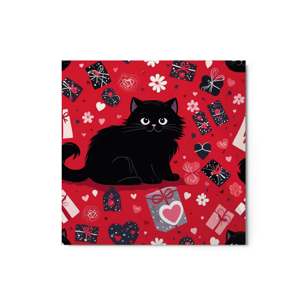PugMug Custom Black Persian Cat Metal Print
