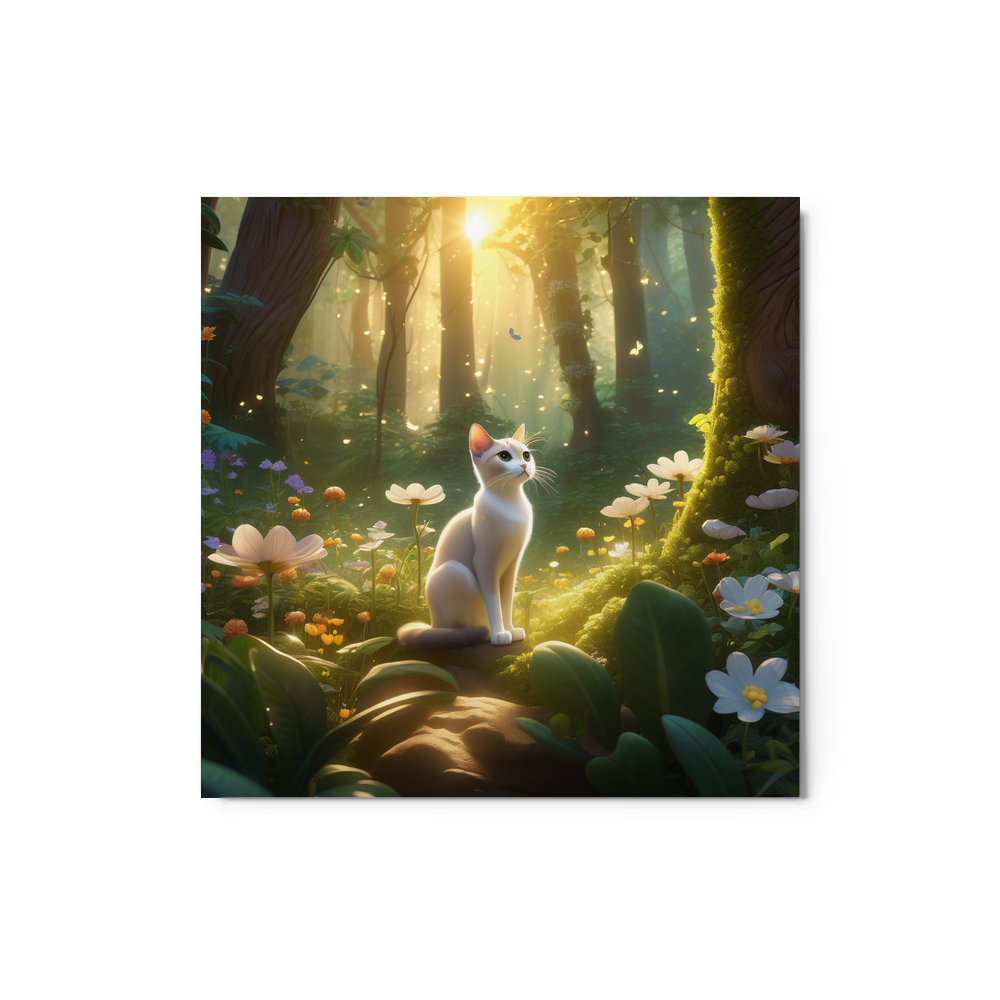 PugMug Custom White Abyssinian Cat Metal Print