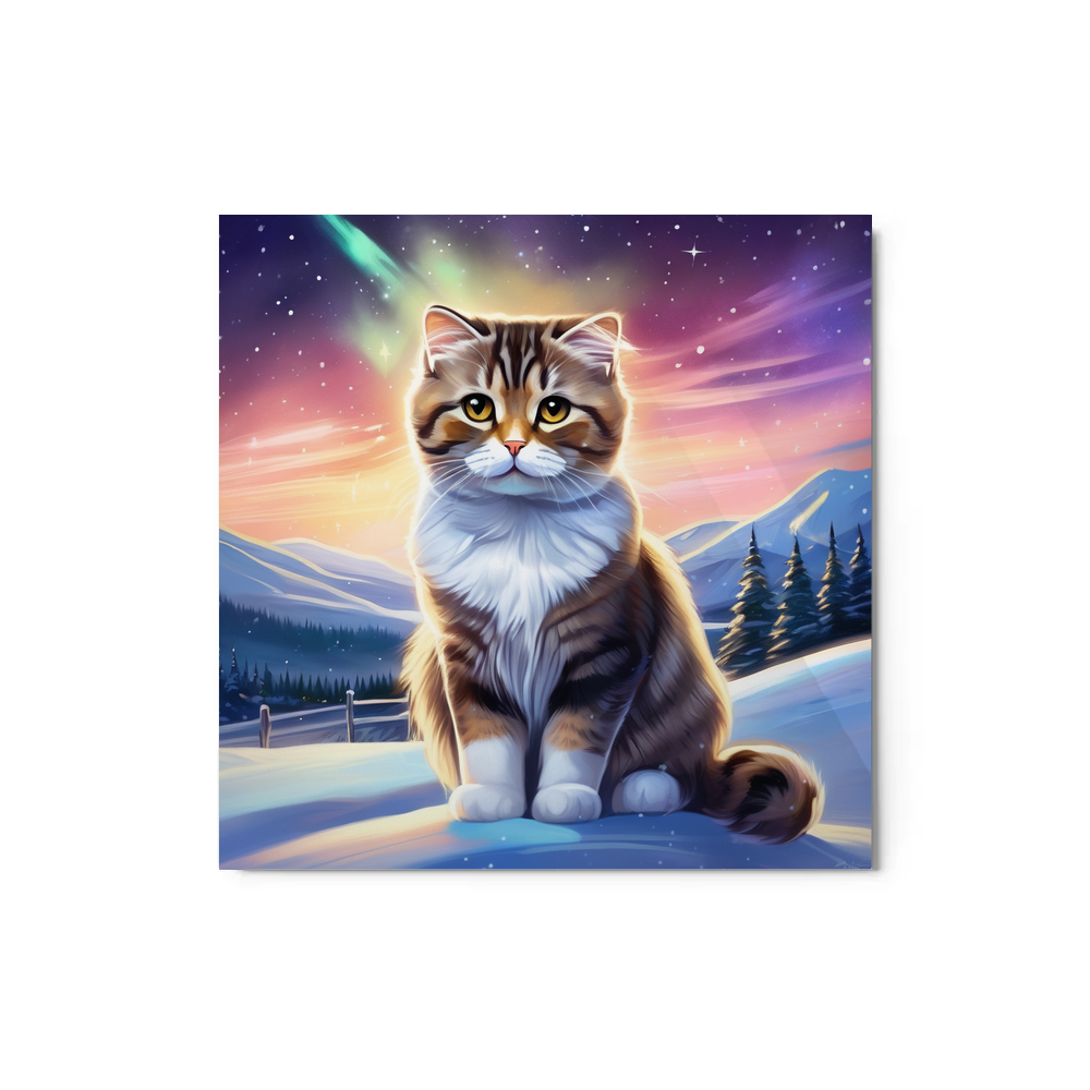 PugMug Custom Tabby Scottish Fold Cat Metal Print