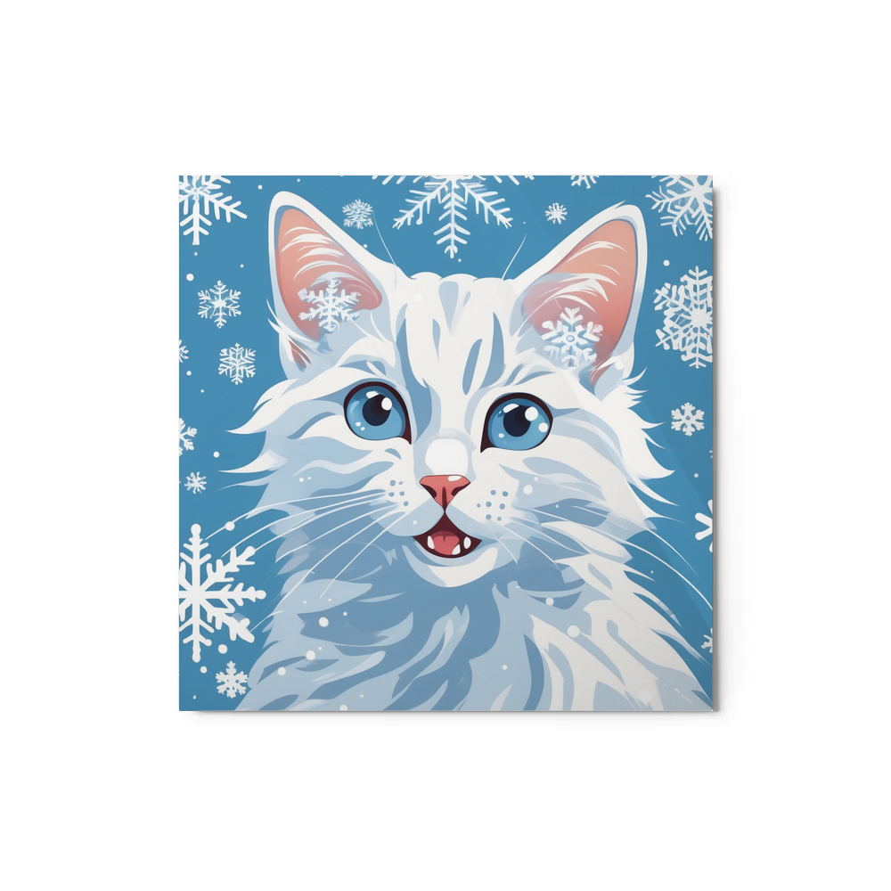 PugMug Custom White Companion Cat Metal Print