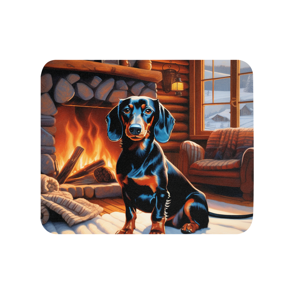 PugMug Custom Black Dachshund Mouse Pad