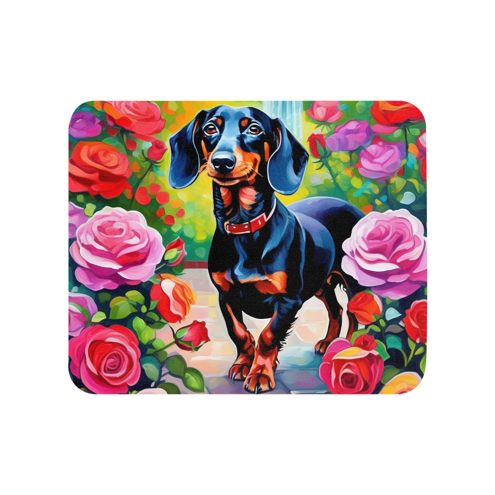 PugMug Custom Black Dachshund Mouse Pad