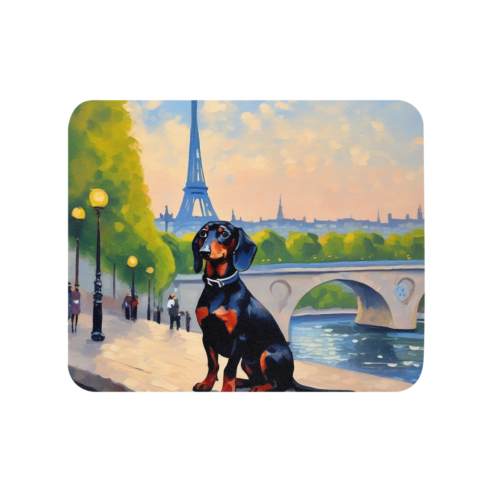 PugMug Custom Black Dachshund Mouse Pad