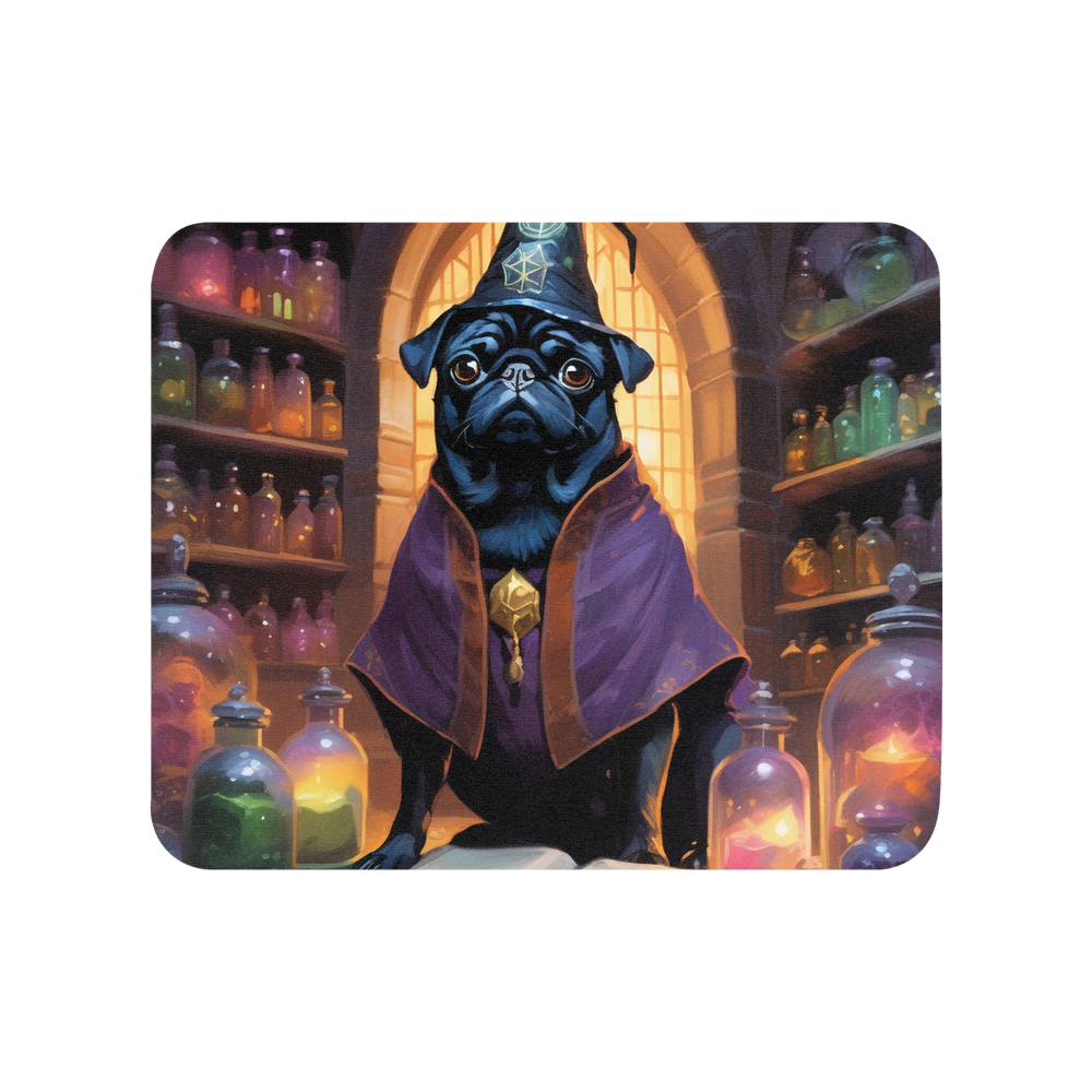 PugMug Custom Black Pug Mouse Pad