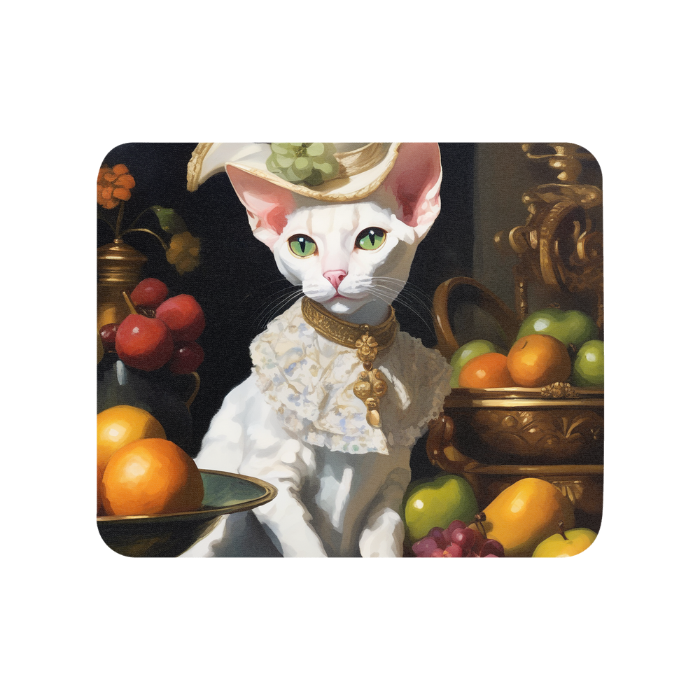 PugMug Custom White Devon Rex Cat Mouse Pad