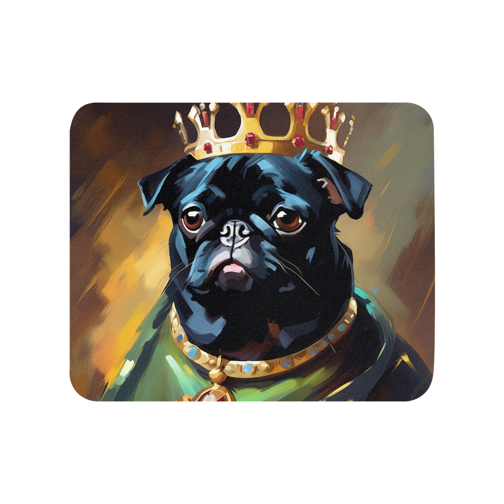 PugMug Custom Black Pug Mouse Pad