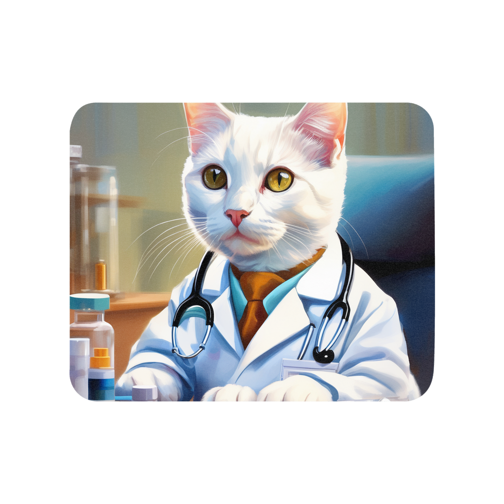 PugMug Custom White Companion Cat Mouse Pad