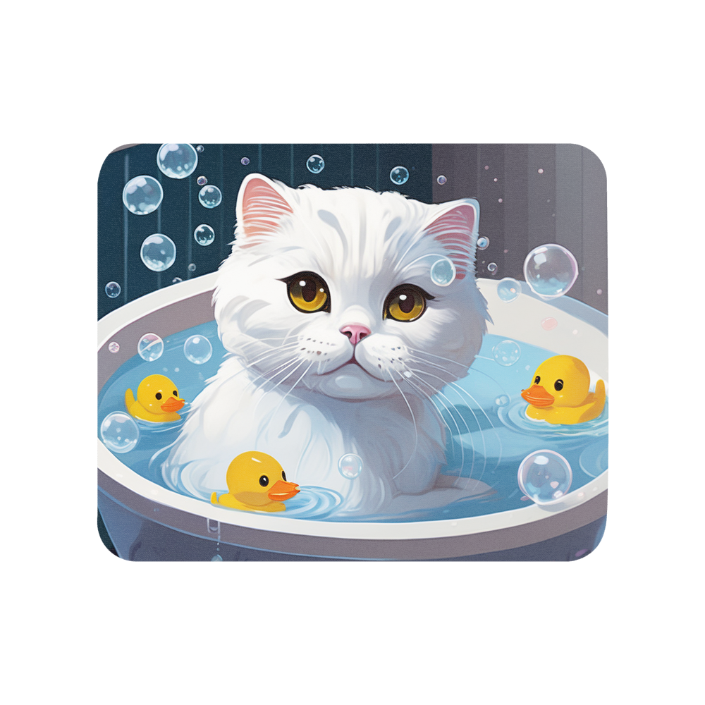 PugMug Custom White Scottish Fold Cat Mouse Pad