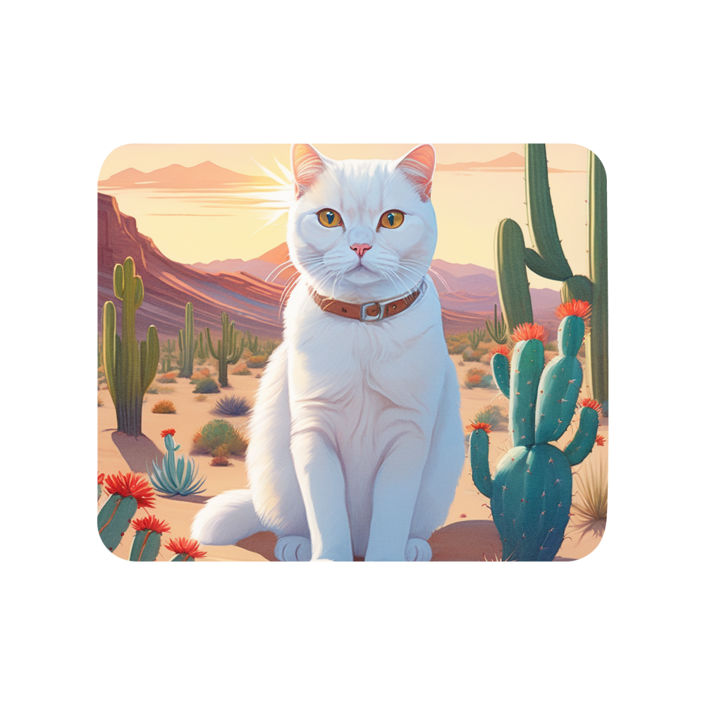 PugMug Custom White Scottish Fold Cat Mouse Pad