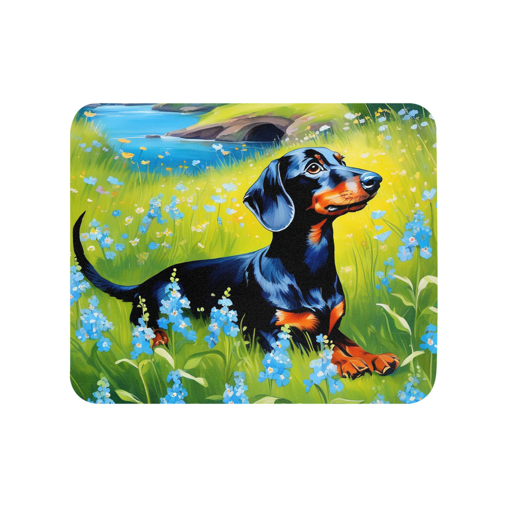 PugMug Custom Black Dachshund Mouse Pad