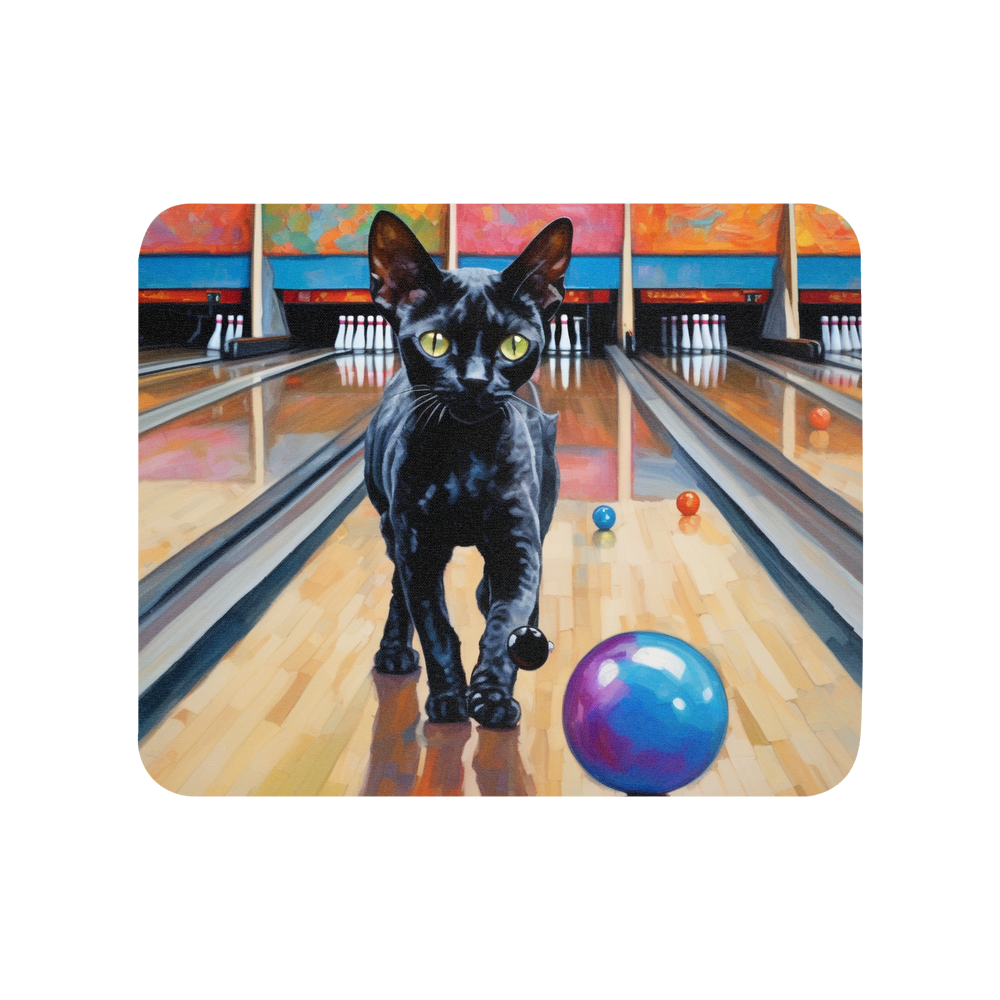 PugMug Custom Black Devon Rex Cat Mouse Pad
