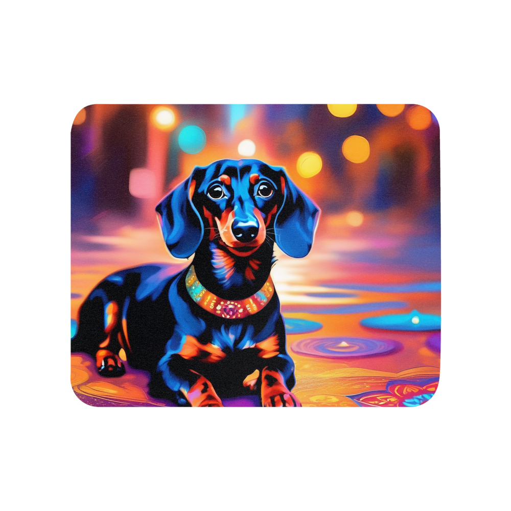 PugMug Custom Black Dachshund Mouse Pad