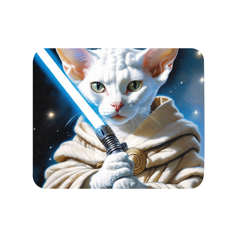 PugMug Custom White Devon Rex Cat Mouse Pad
