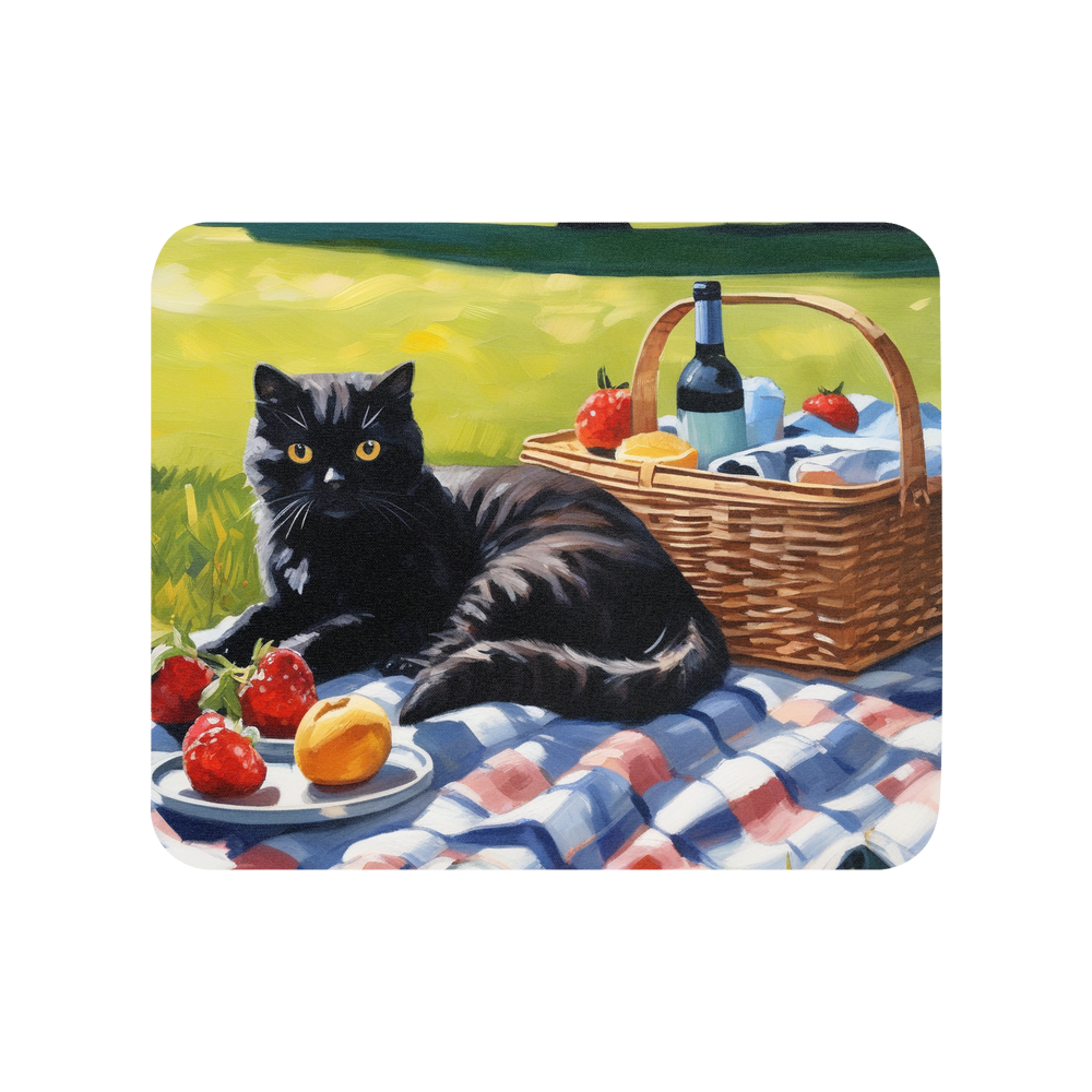 PugMug Custom Black Scottish Fold Cat Mouse Pad