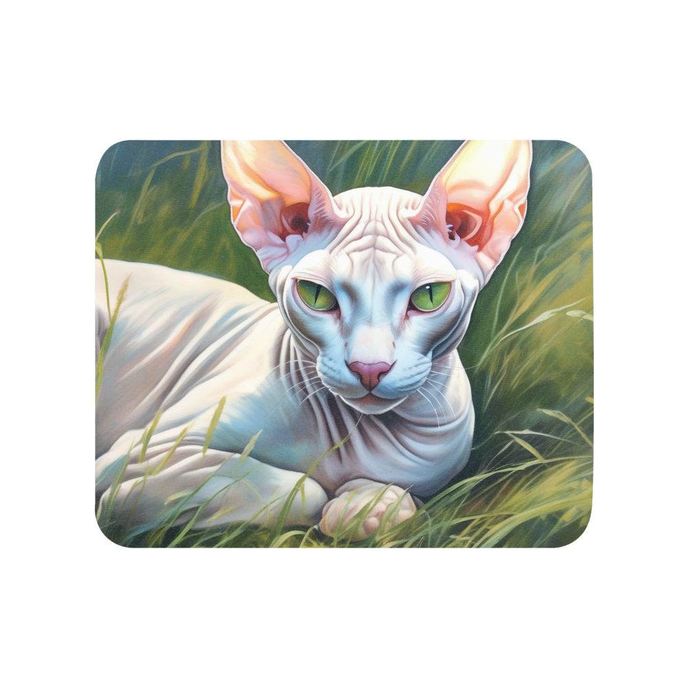 PugMug Custom White Sphynx Cat Mouse Pad