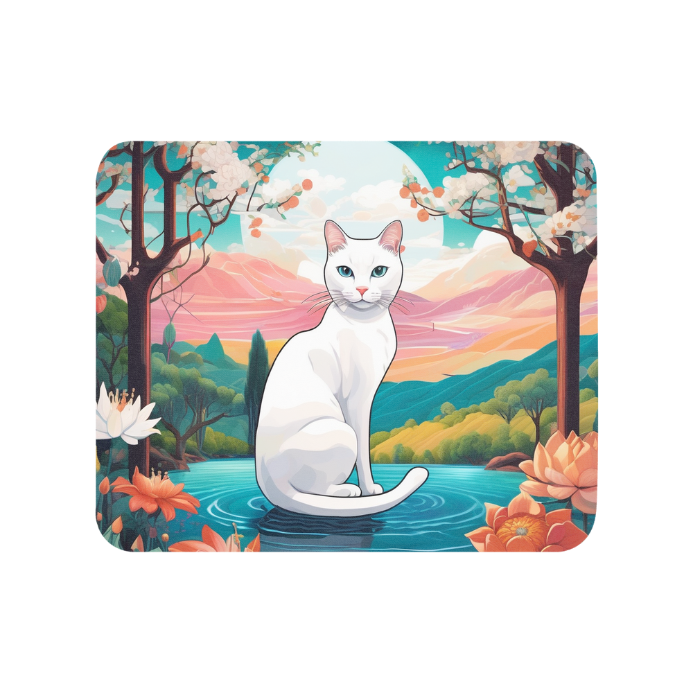 PugMug Custom White Companion Cat Mouse Pad