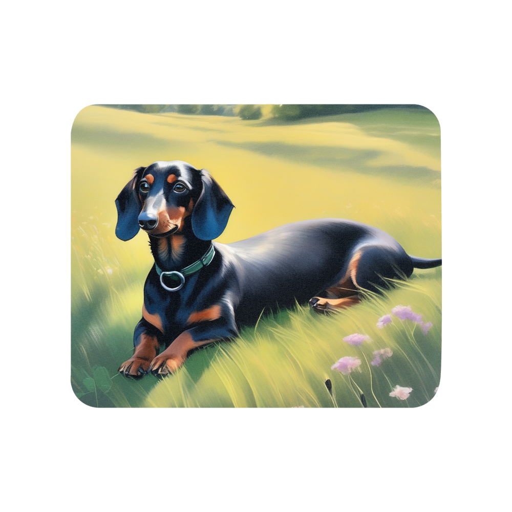 PugMug Custom Black Dachshund Mouse Pad